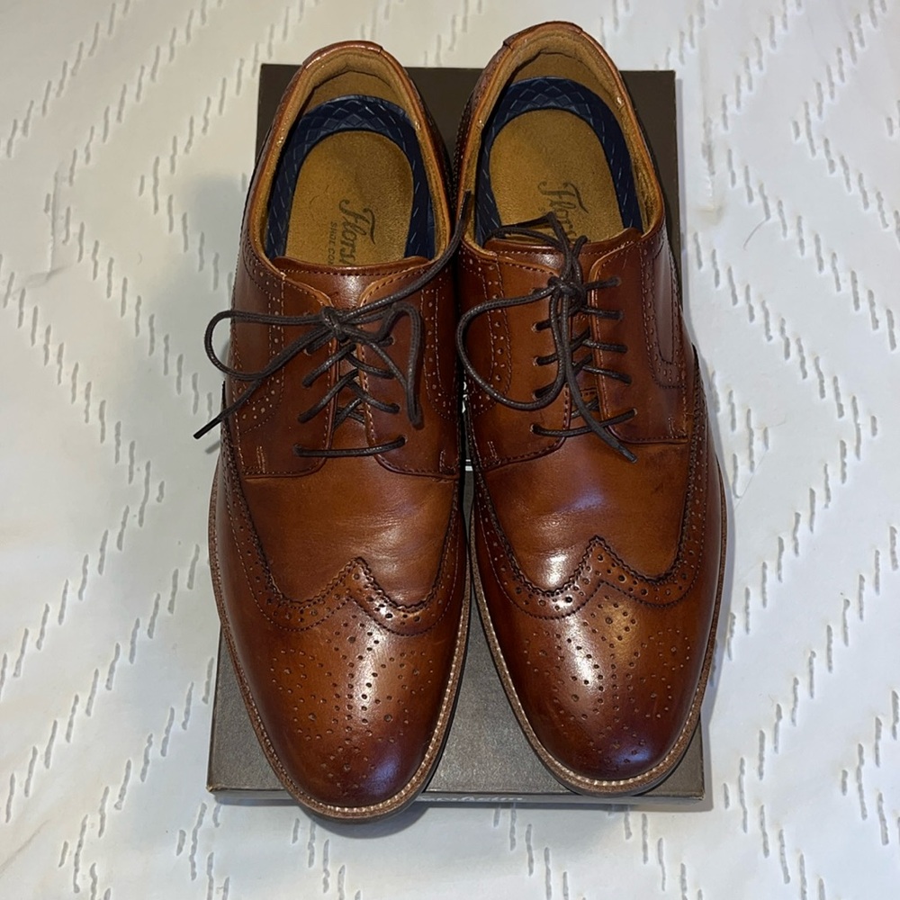 Men’s Florsheim Wingtip Leather Oxford Rucci Cognac 8 M